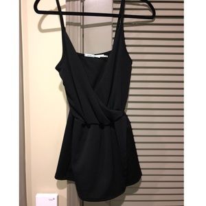 Black folded romper